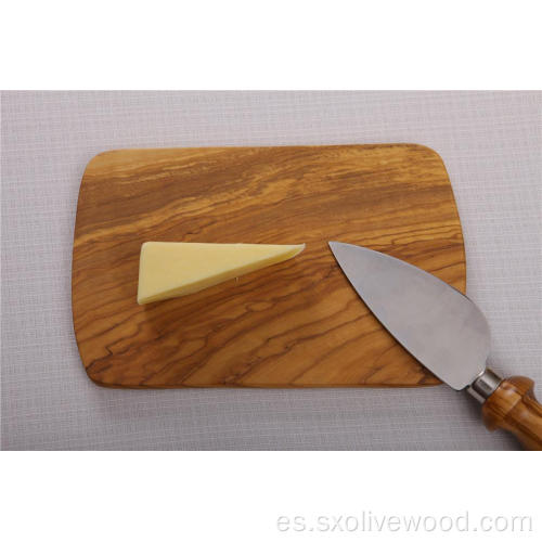 Tabla de cortar de madera de olivo con bandeja de contenedores